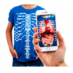 Tricou pentru adulti AR (Realitate Augmentata), Curiscope Virtuali Tee, Corpul uman, marimea XXL