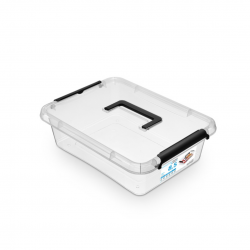 Container plastic cu capac, transparent, ORPLAST Simple box - capacitate 8.5L - cu maner