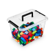 Container plastic cu capac, transparent, ORPLAST Simple box - capacitate 19L - cu maner