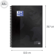 Caiet cu spirala, OXFORD Europeanbook 1, A4+, 80 file-90g/mp, hardcover negru, Scribzee-mate