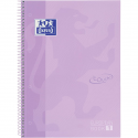 Caiet cu spirala, OXFORD Europeanbook 1, A4+, 80 file-90g/mp, hardcover mov pastel, Scribzee-mate