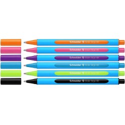 Pix SCHNEIDER Slider Edge XB, rubber grip, varf 1.4mm, 6 culori/set - (N,O,Roz,V,Bleu, VD)