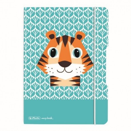 CAIET MY.BOOK FLEX A5 40F DICTANDO, CUTE ANIMALS TIGER, ELASTIC GRI