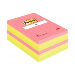 Notes adeziv Post-it® Neon liniat