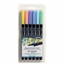 Carioca, varf flexibil (tip pensula), 6 buc/set, culori pastel, LYRA