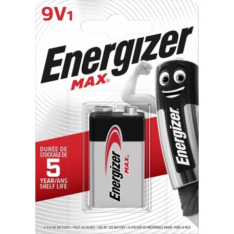 Baterie Max 9V, Energizer, dureaza cu 50% mai mult decat cele alkaline