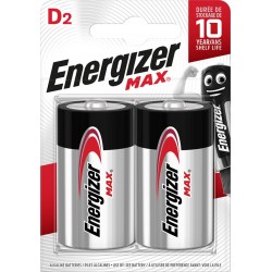 Baterii Max D, LR20, 1,5V, 2 buc/set, Energizer, dureaza cu 50% mai mult decat cele alkaline