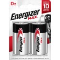 Baterii Max D, LR20, 1,5V, 2 buc/set, Energizer, dureaza cu 50% mai mult decat cele alkaline