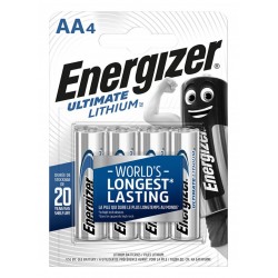 Baterii Ultimate Lithium, AA, L91, 1.5V, 4 buc/set, Energizer