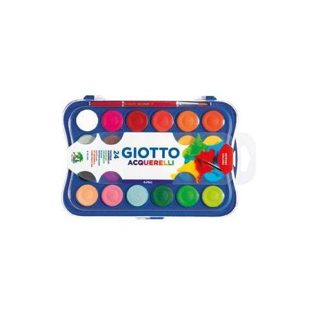 Acuarele 24 culori/cutie + 1 pensula gratis, GIOTTO Acquerelli
