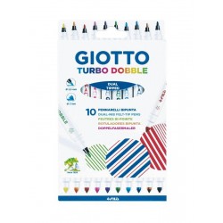 Carioca cu 2 capete, 10 culori/blister, GIOTTO Turbo Dobble