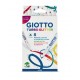 Carioca cu 2 capete, 8 culori/blister, GIOTTO Turbo Glitter