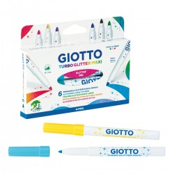 Carioca cu sclipici, 6 culori/blister, GIOTTO Turbo Glitter