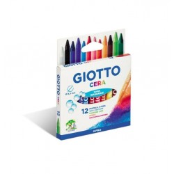 Creioane cerate din plastic, 12 culori/cutie, GIOTTO Cera