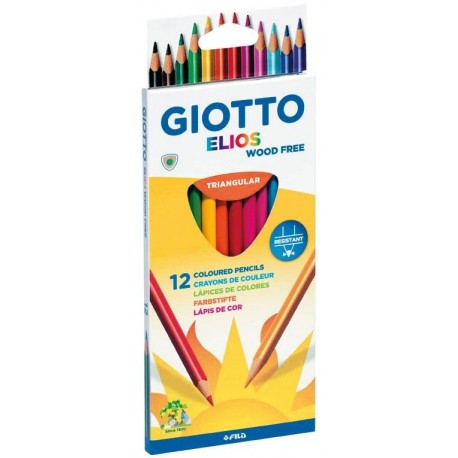 Creioane colorate, cutie carton, 12 culori/set, GIOTTO Elios