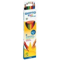 Creioane colorate, cutie carton, 6 culori/set, GIOTTO Elios