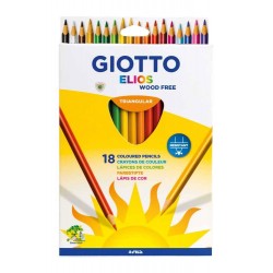 Creioane colorate, cutie carton, 18 culori/set, GIOTTO Elios