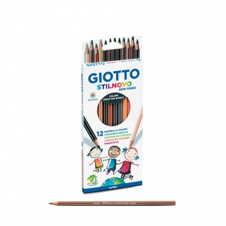 Creioane colorate, culori tonurile pielii, 12buc/cutie, GIOTTO Stilnovo