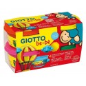 Plastilina standard, 4 culori(magenta, rosu, galben, verde) x 100 grame/borcan, GIOTTO be-be
