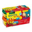 Plastilina standard, 4 culori(verde, rosu, galben, mov) x 100 grame/borcan, GIOTTO be-be
