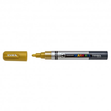 Marker LYRA Graduate Mark All, pe baza de apa, varf 2mm, pentru orice suprafata - auriu