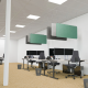 Panou absortie acustica, 60x120 cm, PET felt, cu sistem de prindere in tavan, SMIT - verde petrol