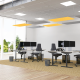 Panou absortie acustica, 60x120 cm, PET felt, cu sistem de prindere in tavan, SMIT - gri deschis