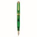 STILOU SOUVERAN M800 F GREEN DEMONSTRATOR, PENITA AUR 18K, ACCESORII PLACATE CU RODIU, CUTIE CADOU