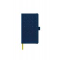 AGENDA NEDATATA A5 CASTELLI, COPERTA RIGIDA BLEUMARIN/ARGINTIU, ELASTIC BLEUMARIN, DICTANDO IVORY, CUTIE ELEGANTA NEAGRA