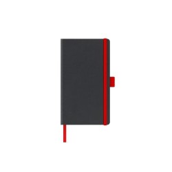 AGENDA NEDATATA A5 CASTELLI, COPERTA RIGIDA NEGRU, ELASTIC ROSU, DICTANDO IVORY