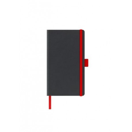 AGENDA NEDATATA A5 CASTELLI, COPERTA RIGIDA NEGRU, ELASTIC ROSU, DICTANDO IVORY