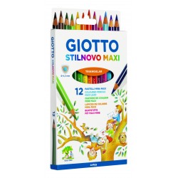 Creioane colorate 12 culori/cutie, GIOTTO Stilnovo Maxi