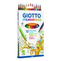 Creioane colorate 12 culori/cutie, GIOTTO Stilnovo Maxi