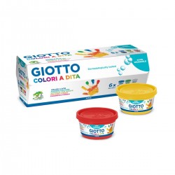 Tempera lavabila, pentru pictura cu mana, 6 culori x 100ml/set GIOTTO Dita Finger Paint