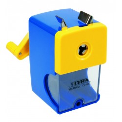 Ascutitoare mecanica, plastic, LYRA - albastru/galben