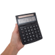 Calculator de birou MAUL ECO850, 12 digits, realizat din plastic reciclat, incarcare solara - negru