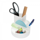 Suport pentru instrumente de scris, 6 compartimente, din plastic reciclat, ECO MAUL - alb