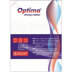 Etichete albe autoadezive 24/A4, 70 x 37 mm, 100 coli/top, Optima