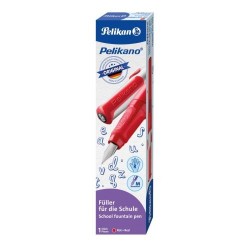 STILOU PELIKANO, PENITA M, GRIP ERGONOMIC, PENTRU DREPTACI, 1 PATRON MARE ALBASTRU INCLUS, CULOARE ROSU, IN CUTIE DE CARTON