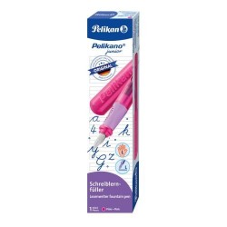 STILOU PELIKANO JUNIOR, PENITA L, GRIP ERGONOMIC, PENTRU STANGACI, CULOARE ROZ, IN CUTIE DE CARTON