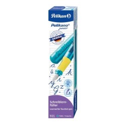 STILOU PELIKANO JUNIOR, PENITA A, GRIP ERGONOMIC, PENTRU DREPTACI, CULOARE TURCOAZ, IN CUTIE DE CARTON