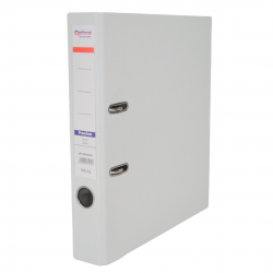 Biblioraft A4, plastifiat PP/PP, margine metalica, 50 mm, Optima Premium - alb
