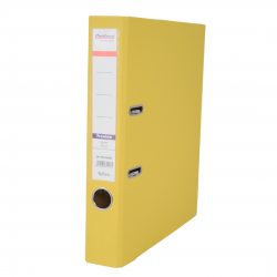 Biblioraft A4, plastifiat PP/PP, margine metalica, 50 mm, Optima Premium - galben