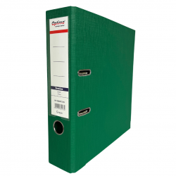 Biblioraft A4, plastifiat PP/PP, margine metalica, 75 mm, Optima Premium - verde