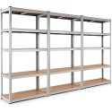 Raft triplu Premium 2500x3600x600 mm (HxLxl) cu 6 polite MDF, otel galvanizat, 3600 kg, montaj fara surub, PLUS (5 ani garantie)