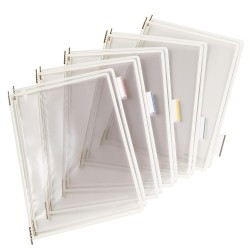Buzunare prezentare pentru display, A4, (10 buc/set), rama metalica, DJOIS - alb