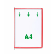 Buzunare prezentare pentru display, A4, (10 buc/set), rama metalica, DJOIS - rosu