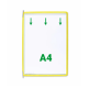 Buzunare prezentare pentru display, A4, (10 buc/set), rama metalica, DJOIS - galben