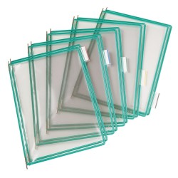 Buzunare prezentare pentru display, A4, (10 buc/set), rama metalica, DJOIS - verde