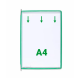 Buzunare prezentare pentru display, A4, (10 buc/set), rama metalica, DJOIS - verde